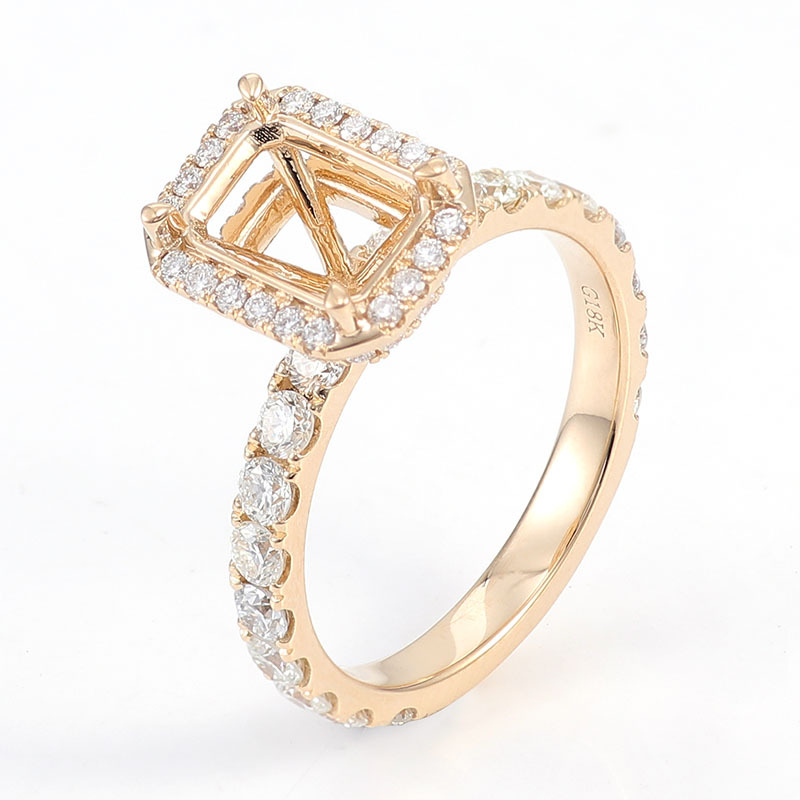 18K金戒托莫桑戒指 优质工厂批发，打造永恒金婚戒