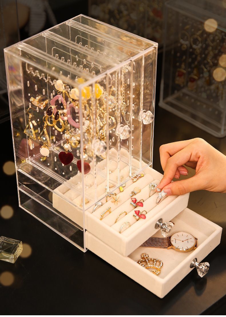 亚克力珠宝首饰存储收纳盒及产品展示架加工解决方案