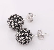 欧美热销潮流饰品 Tresor Paris香巴拉满钻白色水晶耳饰E025详细介绍